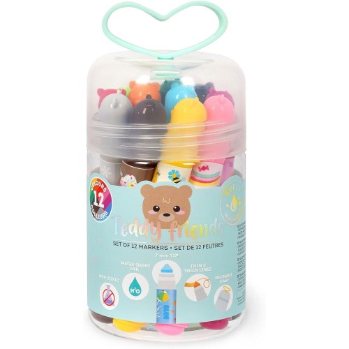 Legami Σετ 12 Μαρκαδόρων - Teddy Friends, 12 Ποικιλία Χρωμάτων, Πλενόμενο Και Μη Τοξικό TDM0001 8052694002152