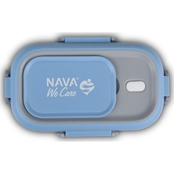 nava Stainless Steel Rectangular We Care Food Container, Blue 800ml 10-262-006 5205746003833