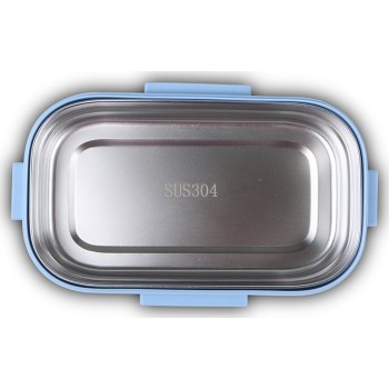 nava Stainless Steel Rectangular We Care Food Container, Blue 800ml 10-262-006 5205746003833