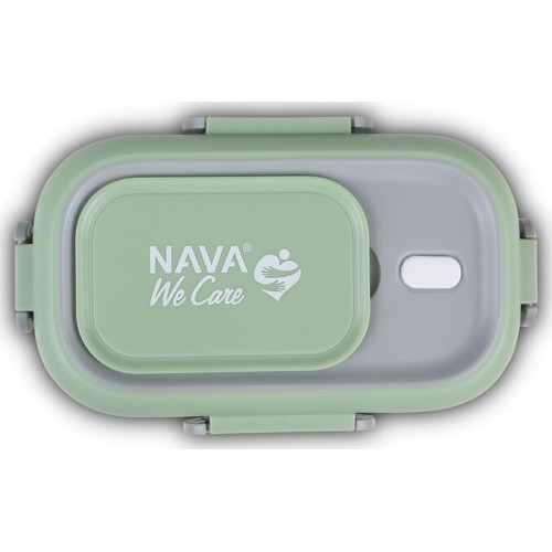 nava We Care Stainless Steel Rectangular Food Container, Green 800ml 10-262-007 5205746003857