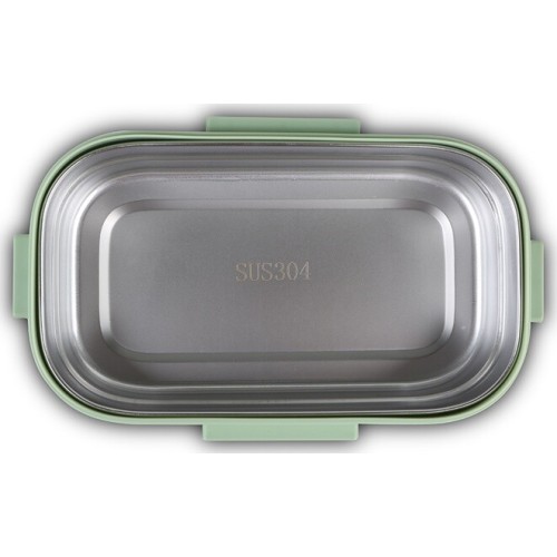 nava We Care Stainless Steel Rectangular Food Container, Green 800ml 10-262-007 5205746003857