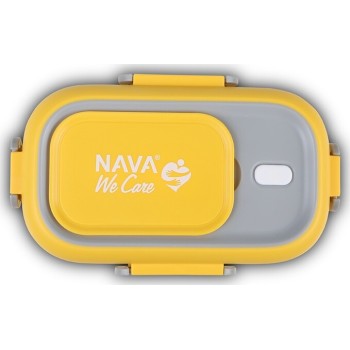 nava Δοχείο Φαγητού Ανοξείδωτο Ορθογώνιο We Care, Κίτρινο 800ml 10-262-008 5205746003901