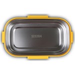 nava We Care Rectangular Stainless Steel Food Container, Yellow 800ml 10-262-008 5205746003901
