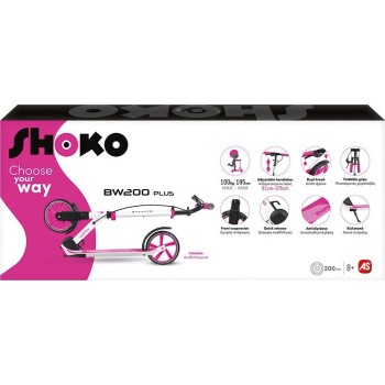 As company Shoko Childrens Skateboard BW 200 Plus With 2 Wheels 200Mm In Fuchsia 5004-50521 5203068505219