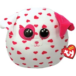 ty Squishy Beanies Beau White dog With Hearts 38cm 1607-39368 008421393688