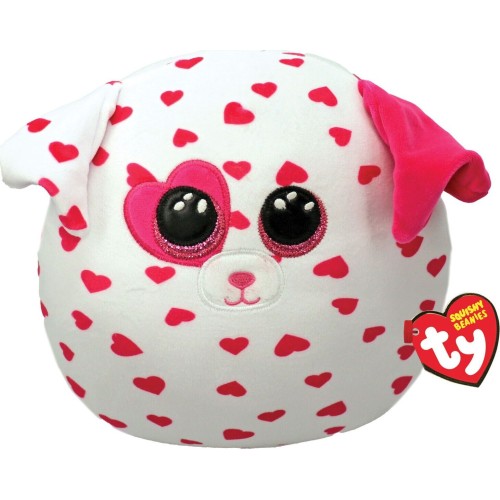 ty Squishy Beanies Beau White dog With Hearts 38cm 1607-39368 008421393688