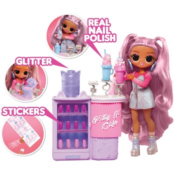 MGA Entertainment LOL Surprise OMG Sweet Nails Στούντιο Νυχιών – Κούκλα Kitty K Cafe 503859-EUC 035051503859