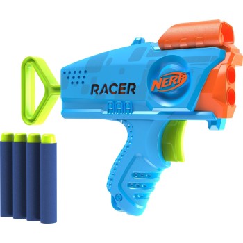 Hasbro Nerf Elite Junior Racer Easy-Play Dart Blaster, 4 Elite Darts, Blaster Outdoor Toys F8637 5010996209474