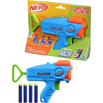 Hasbro Nerf Elite Junior Racer Easy-Play Dart Blaster, 4 Elite Darts F8637 5010996209474