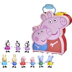 Hasbro Peppa Pig Peppas Adventures Carry-Along Brothers And Sisters Preschool Toy, 9 Figures In Carry Case Including  Sisters F2