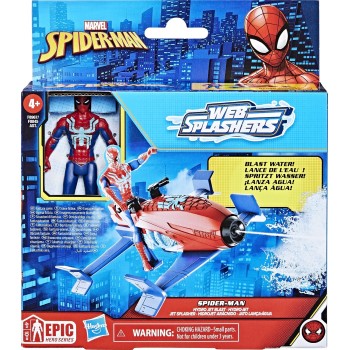 Hasbro Spiderman Marvel Spider-Man Epic Hero Series Web Splashers Spider-Man Hydro Jet Blast, 4-Inch Action Figure And Vehicle P