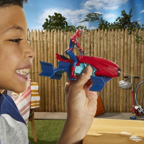 Hasbro Spiderman Marvel Spider-Man Epic Hero Series Web Splashers Spider-Man Hydro Jet Blast, 4-Inch Action Figure And Vehicle P