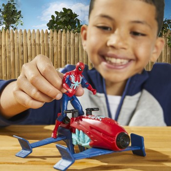 Hasbro Spiderman Marvel Spider-Man Epic Hero Series Web Splashers Spider-Man Hydro Jet Blast, 4-Inch Action Figure And Vehicle P