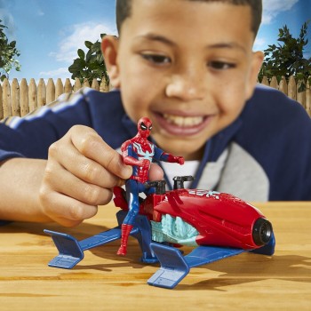Hasbro Spiderman Marvel Spider-Man Epic Hero Series Web Splashers Spider-Man Hydro Jet Blast, 4-Inch Action Figure And Vehicle P