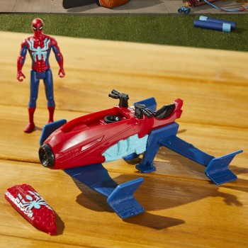 Hasbro Spiderman Marvel Spider-Man Epic Hero Series Web Splashers Spider-Man Hydro Jet Blast, 4-Inch Action Figure And Vehicle P