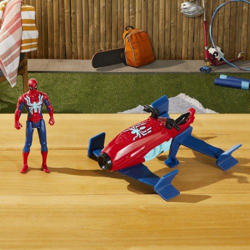 Hasbro Spiderman Marvel Spider-Man Epic Hero Series Web Splashers Spider-Man Hydro Jet Blast, 4-Inch Action Figure And Vehicle P
