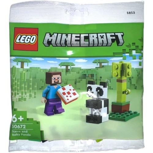 LEGO Minecraft Steve Και Baby Panda 30672 5702017567440
