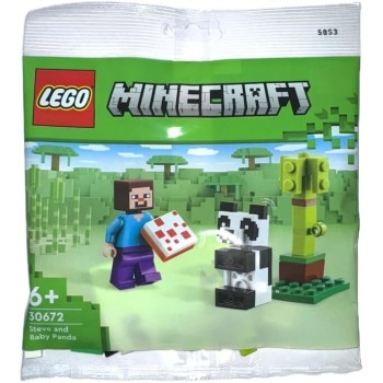 LEGO Minecraft Steve And Baby Panda 30672 5702017567440