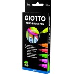 Giotto Μαρκαδόροι Turbo Soft Brush Fluo Box 6Pcs 000427200 8000825013973