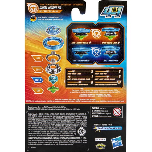 Hasbro Beyblade Burst Quadstrike Whirl Knight Battling Spinning top F6784 / F6808 5010996118707
