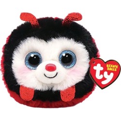 ty Beannie Balls Izzy Fluffy Ladybug red and Black 1607-42535 008421425358