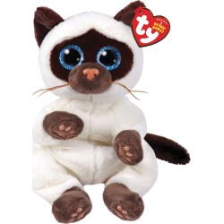 ty Beannie Bellies Miso Fluffy Siamese Kitten White 15cm 1607-40548 008421405480