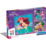 Clementoni παιδικό παζλ super color disney princess 3x48 τμχ 1200-25304 8005125253043