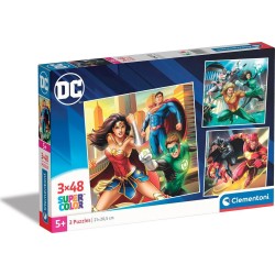 Clementoni DC Super Heroes παιδικό παζλ super color dc comics justice league 3x48 τμχ 1200-25296 8005125252961