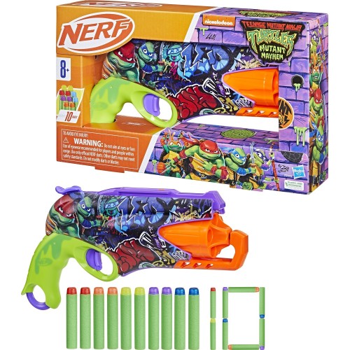 Hasbro Nerf Teenage Mutant Ninja Turtles Blaster, 10 Elite Darts, Toy Foam Blasters for 8 Year Old Boys and Girls and Up F9972 5