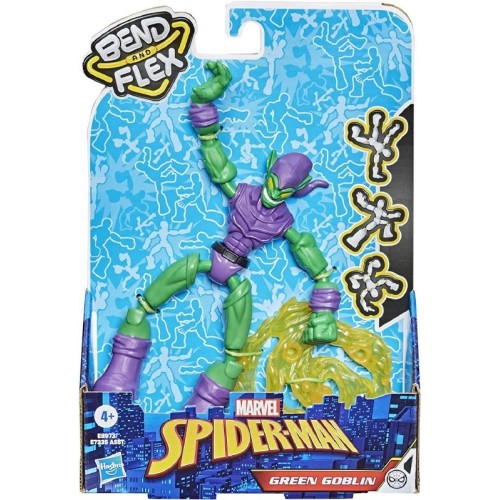 Hasbro Marvel Spider-Man Bend Και Flex Green Goblin Action Figure, 6 Ιντσών, Αξεσουάρ Blast E7335 / E8973 5010993791743