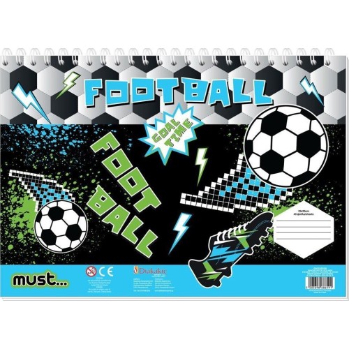 Diakakis imports Must Best Press Start Drawing pad - Football 23x33 40 Sheets With Stickers-stencils- 2 pp. Chrome 000585958 520