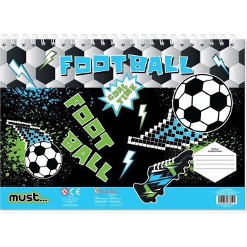 Diakakis imports Must Best Press Start Drawing pad - Football 23x33 40 Sheets With Stickers-stencils- 2 pp. Chrome 000585958 520