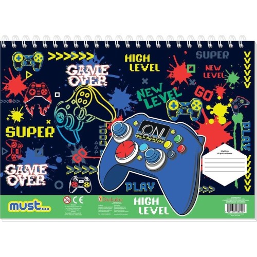 Diakakis imports Must Best Press Start Drawing pad - Football 23x33 40 Sheets With Stickers-stencils- 2 pp. Chrome 000585958 520