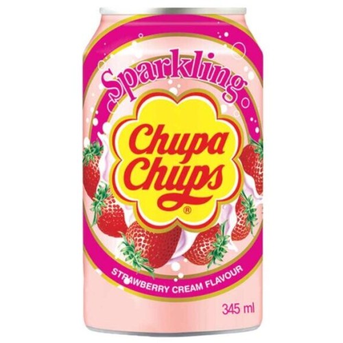 Chupa Chups Sparkling Strawberry & Cream Flavour 345Ml  CHUP451 8801069402451