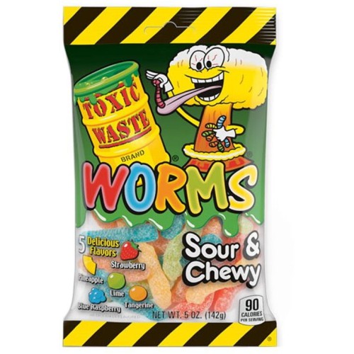 Toxic Waste Worms Sour & Chewy Jellies 142Gr TOX622 5060045051622