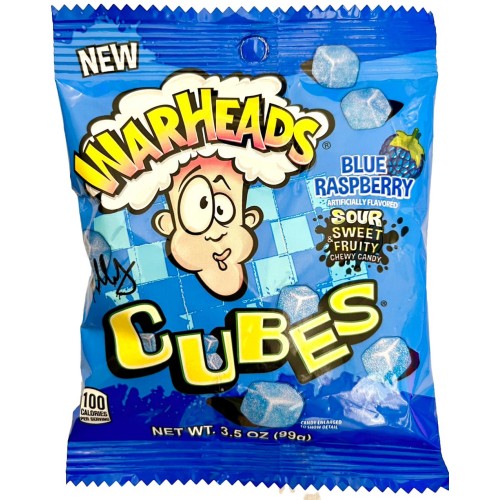 warheads Ζαχαρωτά Κυβοι Μπλε  Με Γέυση Βατόμουρο 99Γρ WH239179 032134239179