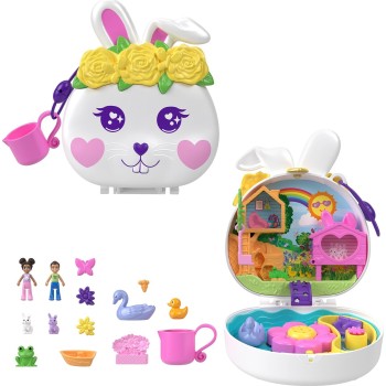 Mattel Polly Pocket Flower Garden Bunny Compact FRY35 / HKV36 194735109043