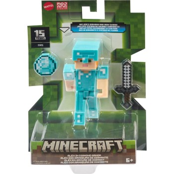 Mattel Minecraft 3.25 Core Figure Alex in Diamond Armor GTP08 / HTN09 194735194421