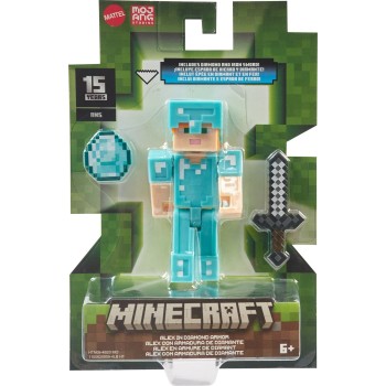Mattel Minecraft 3.25 Core Figure Alex in Diamond Armor GTP08 / HTN09 194735194421