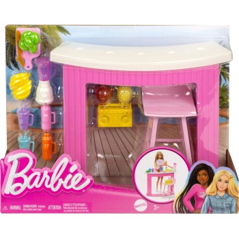 Mattel Barbie Καλοκαιρινά Έπιπλα Σμούθι Μπαρ HPT51 / HPT54 194735167296