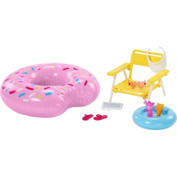 Mattel Barbie Καλοκαιρινά Έπιπλα Φουσκωτό Ντόνατς HPT51 / HPT52 194735167289