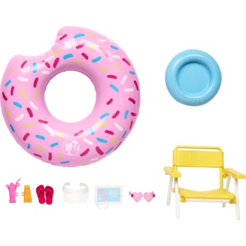 Mattel Barbie Καλοκαιρινά Έπιπλα Φουσκωτό Ντόνατς HPT51 / HPT52 194735167289