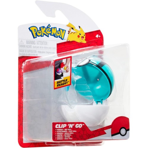 Jazwares Pokemon Pkw3145 Pokemon Clip 'N' Go Horsea Includes 2-inch Battle Figure and Net Ball Zubehor, Multi-color JW095057 191