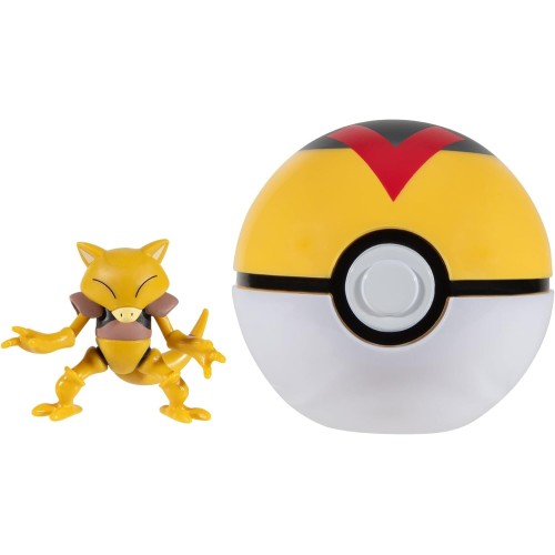 Jazwares Pokemon Pkw3144 Clip 'N' Go Abra με Μεγάλη Φιγούρα 5,1 cm και Αξεσουάρ Levelball, Πολύχρωμα JW095057 191726482970