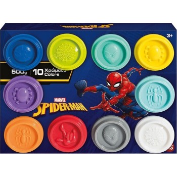 As company AS Πλαστελίνη Marvel Spiderman Κουτί Με 10 Βαζάκια Και Καπάκια Καλουπάκια 500gr Για 3+ Χρονών 1045-03611 520306803611