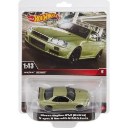 Mattel Hot Wheels Premium 1:43rd Nissan Skyline Gt-r bnr34 V Spec With Nismo Parts Vehicle HMD41 / HMD47 194735124800