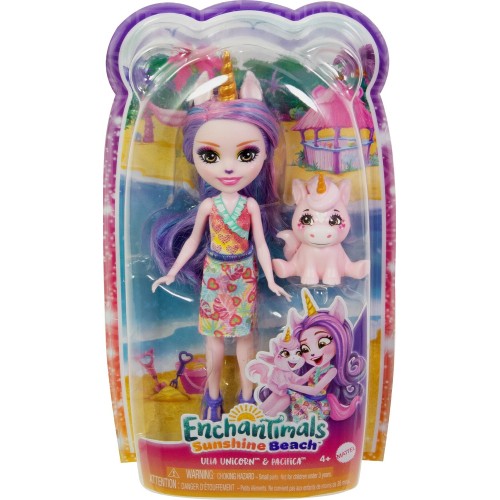 Mattel Enchantimals Sunshine Beach Ulia Unicorn and Pacifica Doll FNH22 / HRX84 194735188253