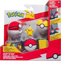 Jazwares Pokemon PKW - Clip N Go Poke Ball Belt Set poke Ball, Level Ball and Pikachu 6 W14 JW095283 / PKW3162 191726483151