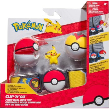 Jazwares Pokemon PKW - Ζώνη Clip N Go Poke Belt Ball Set Poke Ball, Level Ball And Pikachu 6 W14 JW095283 / PKW3162 191726483151