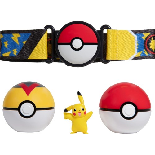 Jazwares Pokemon PKW - Ζώνη Clip N Go Poke Belt Ball Set Poke Ball, Level Ball And Pikachu 6 W14 JW095283 / PKW3162 191726483151